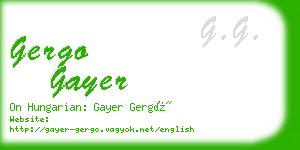 gergo gayer business card